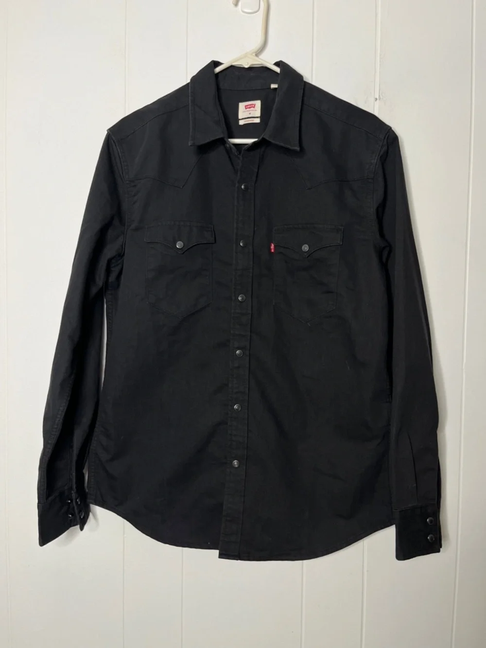 Levi's Black Men's Western Shirt Black Pearl Snap Size M